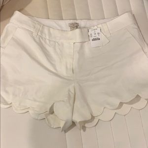 J. Crew white scallop shorts size 10
